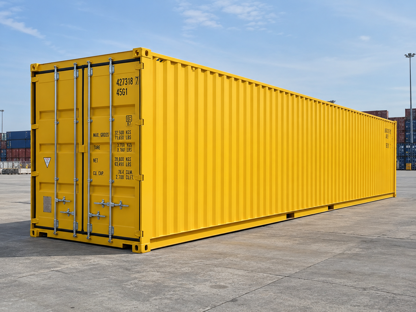 Contêiner Dry amarelo — imagem ilustrativa fornecida pela LogBox